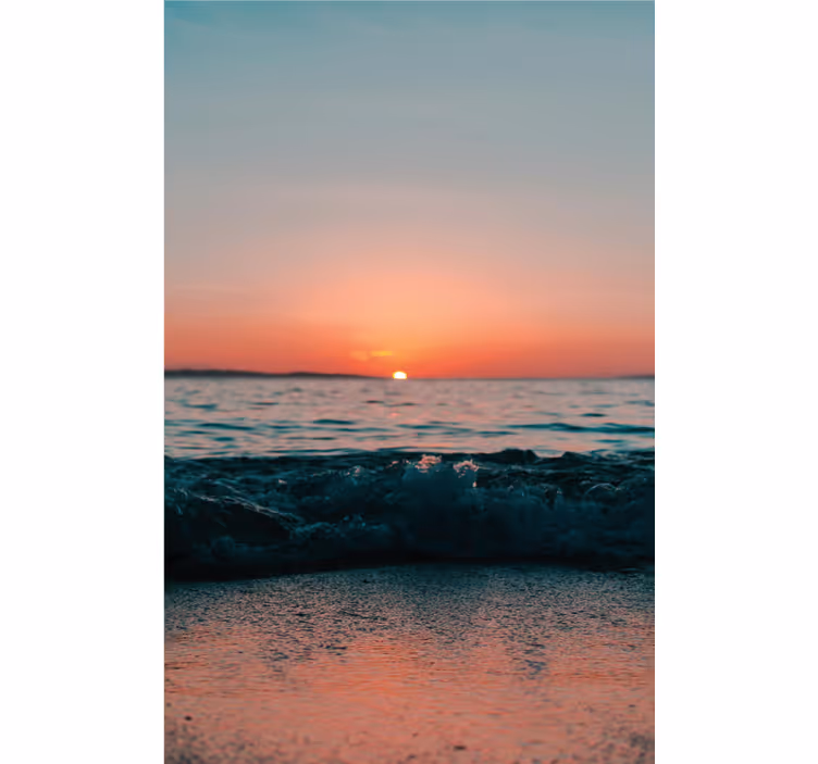 Store enrouleur salle de bain coucher de soleil sur plage - TenStickers