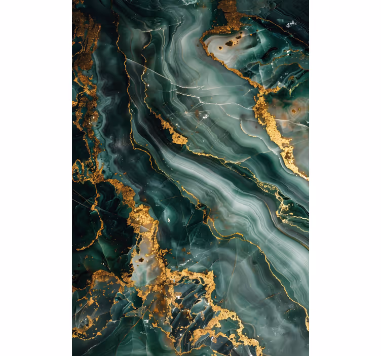 Store enrouleur salle de bain effet marbre vert luxueux - TenStickers