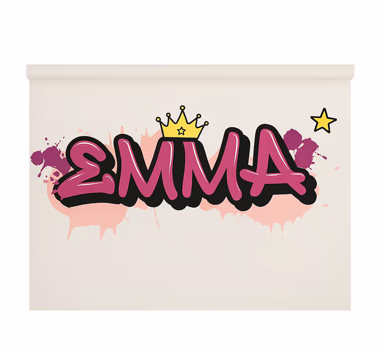 Store enrouleur pour chambre enfant graffiti personnalisé rose - TenStickers