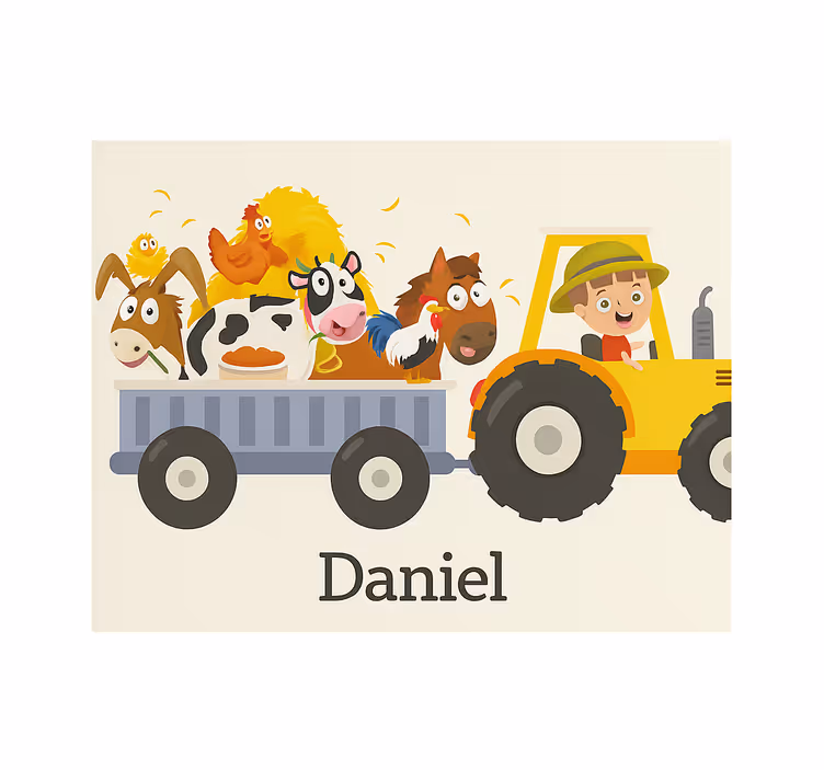 Store enrouleur personnalisé tracteur agricole avec nom - TenStickers