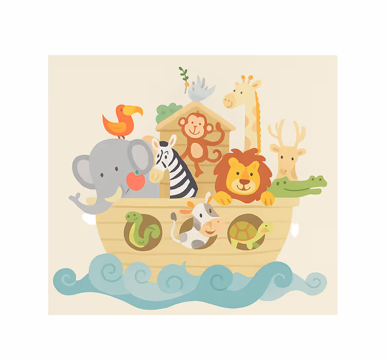 Store enrouleur pour chambre enfant design arche de noé - TenStickers