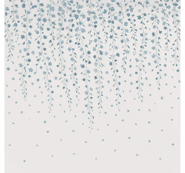 Store enrouleur salle de bain cascade de fleurs bleues - TenStickers