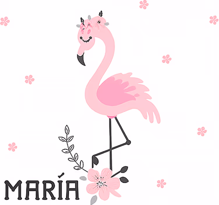 Store enrouleur pour chambre enfant flamenco rose avec nom - TenStickers