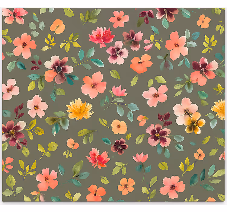 Store enrouleur cuisine fleurs aquarelles vibrantes - TenStickers