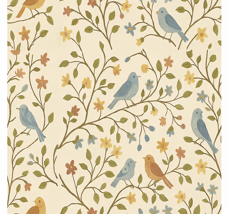 Store enrouleur salon oiseau et branche colorés - TenStickers