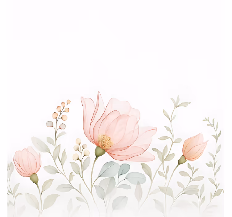Store enrouleur couple fleurs translucides abstraites - TenStickers