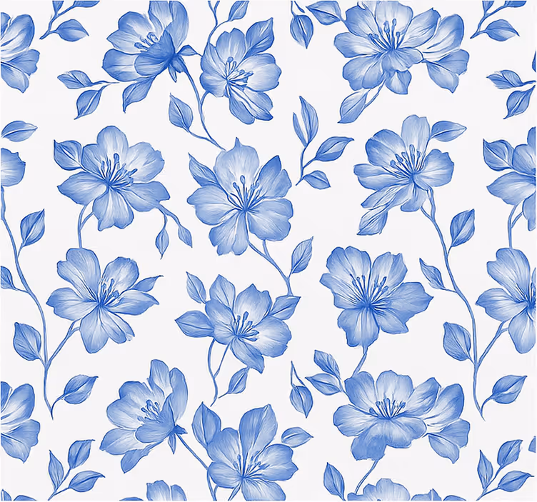 Store enrouleur couple fleuri bleu et blanc - TenStickers