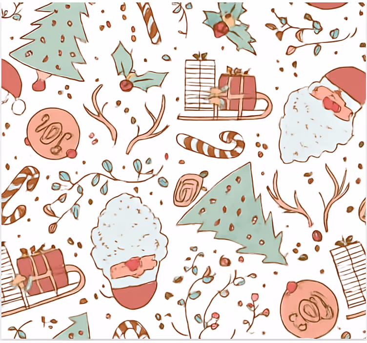 Store enrouleur salon motif de noël scandinave - TenStickers