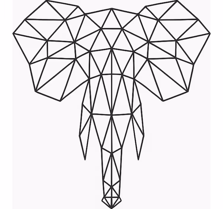 Store enrouleur pour chambre ado éléphant géométrique moderne - TenStickers