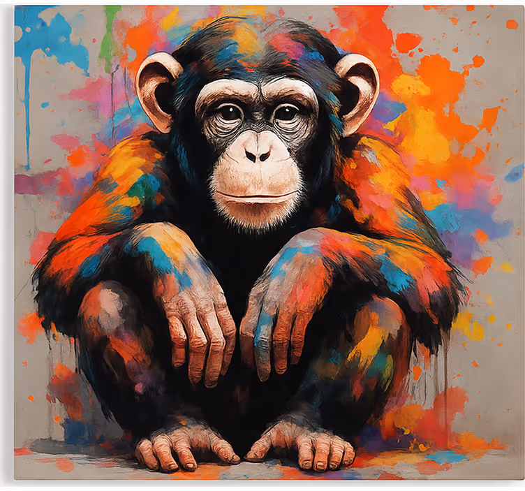 Store enrouleur pour chambre ado singe avec des couleurs - TenStickers