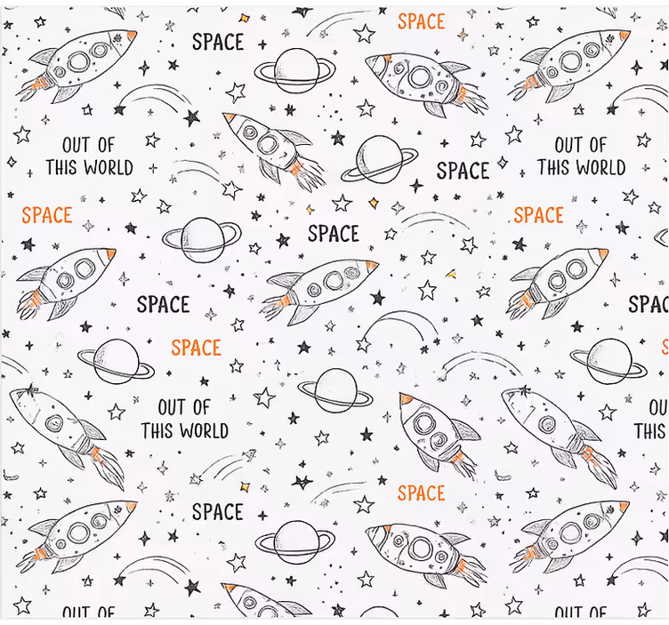 Store enrouleur pour chambre ado motif spatial dessiné - TenStickers