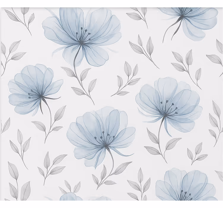 Store enrouleur pour chambre ado fleurs bleues élégantes - TenStickers