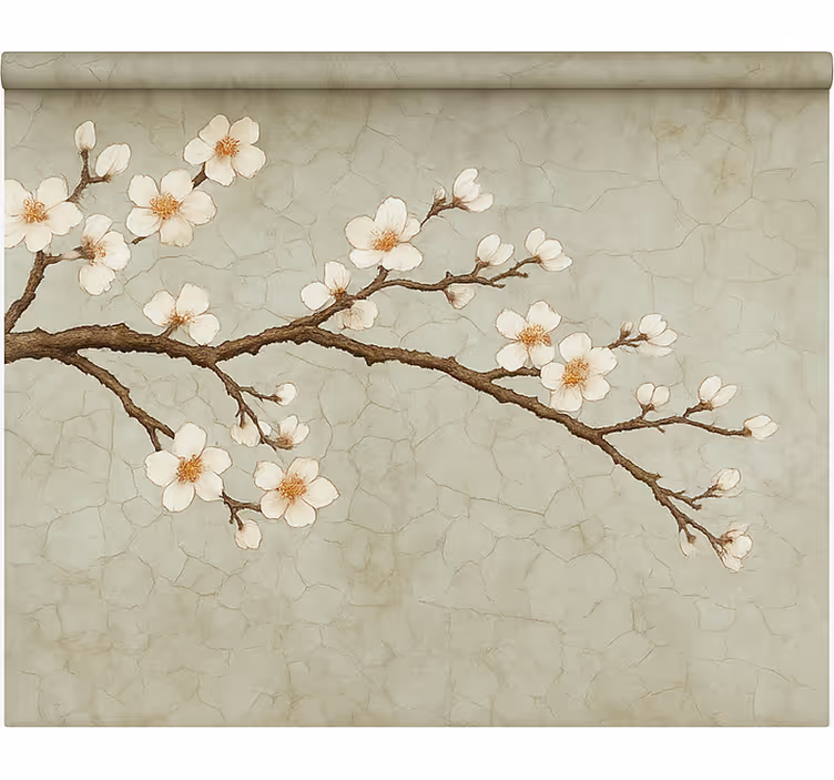 Store enrouleur salle à manger arbre du japon en fleurs - TenStickers