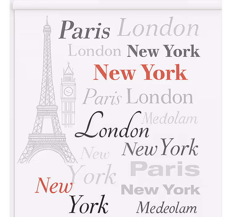 Store enrouleur pour chambre ado noms de grandes villes - TenStickers