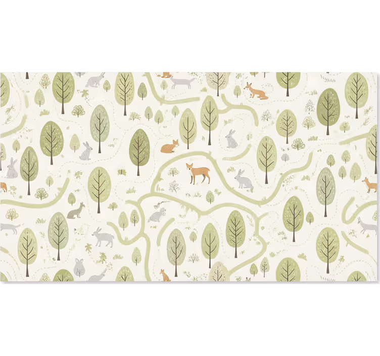 Stores nordiques arbres de forêt abstraits artistiques - TenStickers