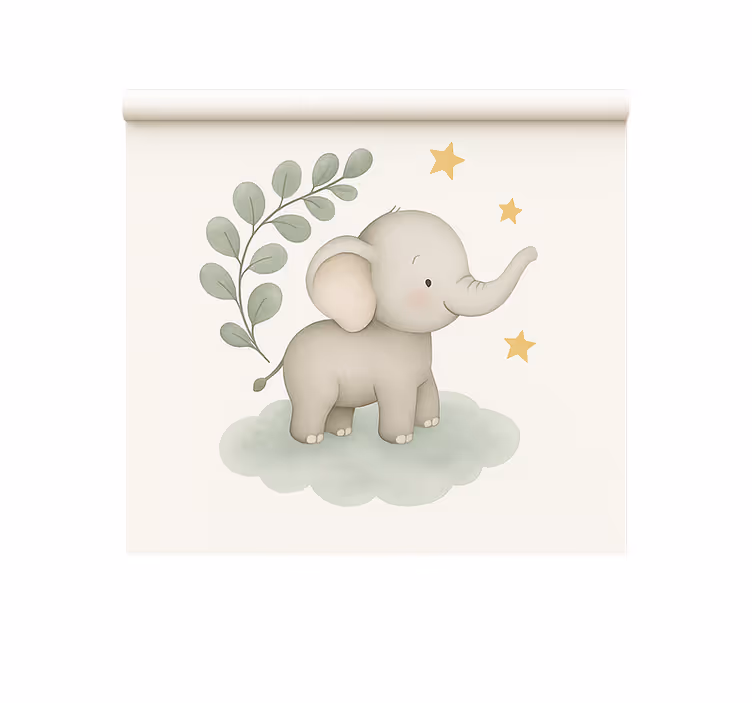 Stores nordiques éléphant bébé nuage personnalisable - TenStickers