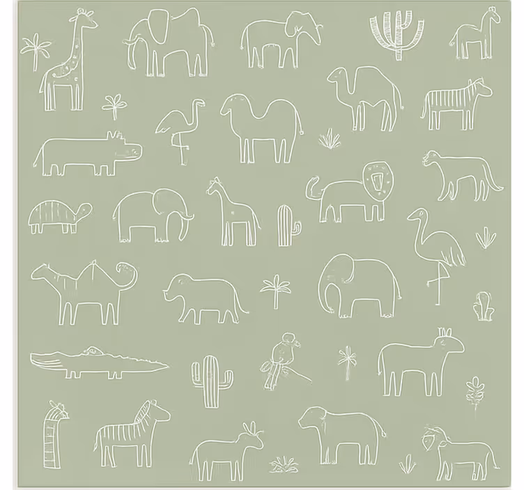 Stores nordiques animaux de la jungle en contour - TenStickers