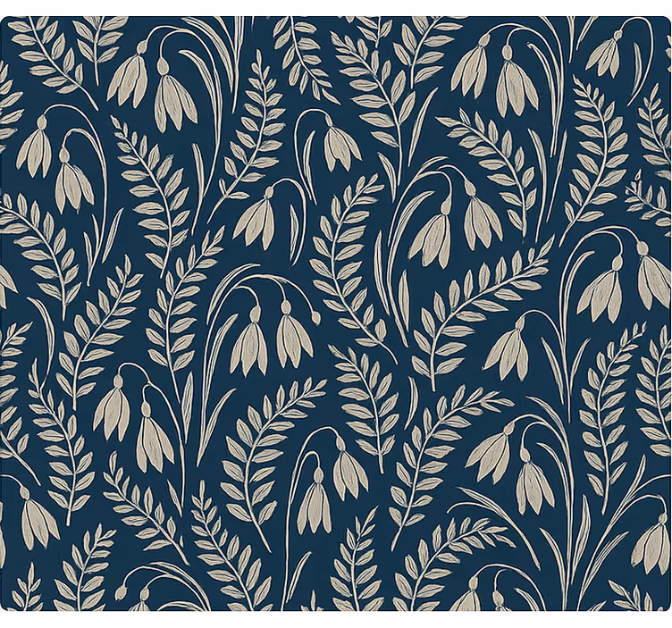 Stores nordiques fleurs de perce-neige beige marine - TenStickers