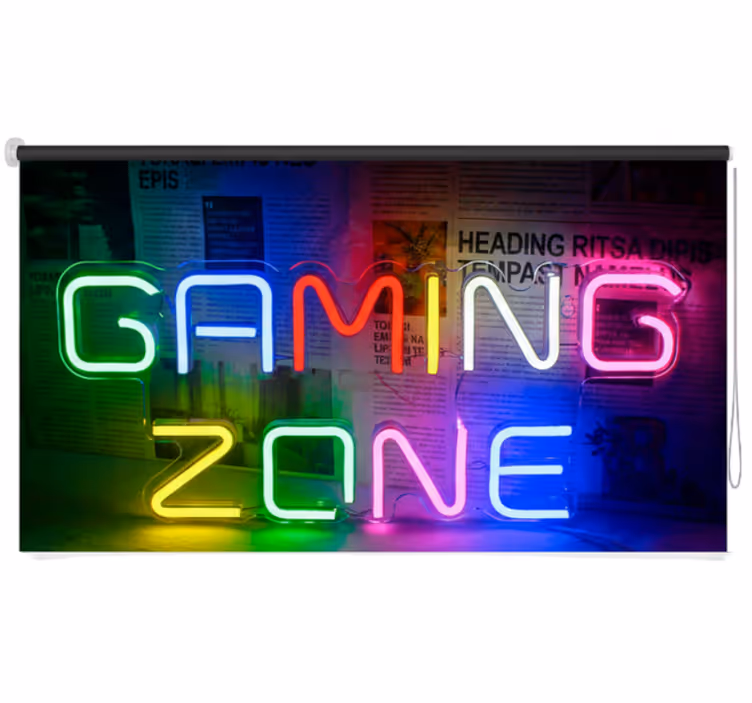 Store enrouleur pour chambre ado zone de jeu néon - TenStickers