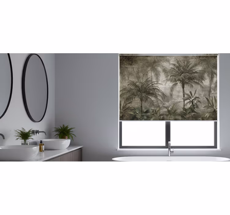 Store enrouleur arbre forêt de palmiers minimaliste - TenStickers
