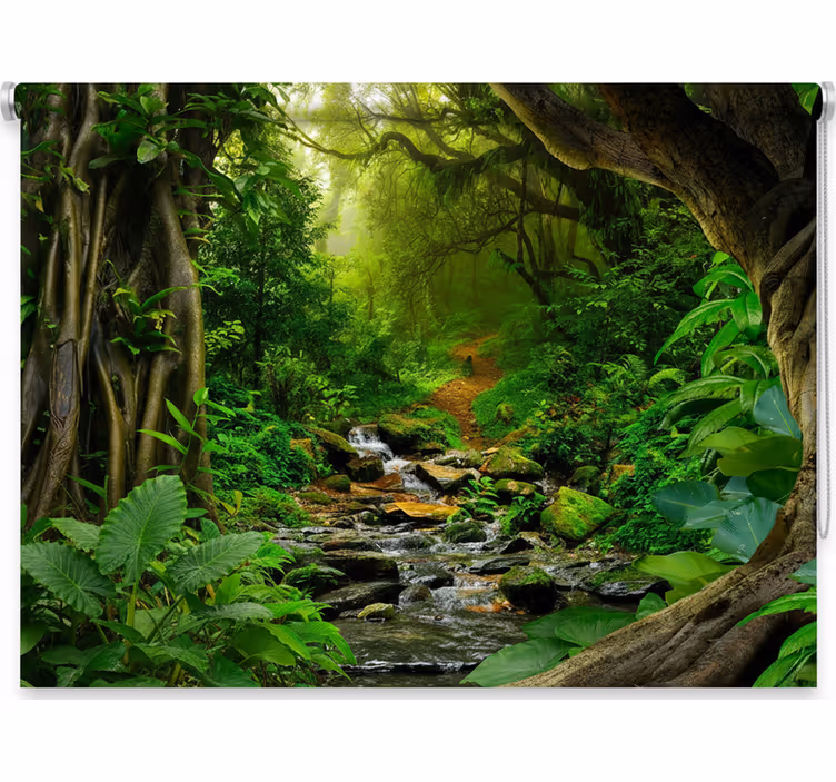 Store enrouleur arbre oasis de la forêt tropicale - TenStickers