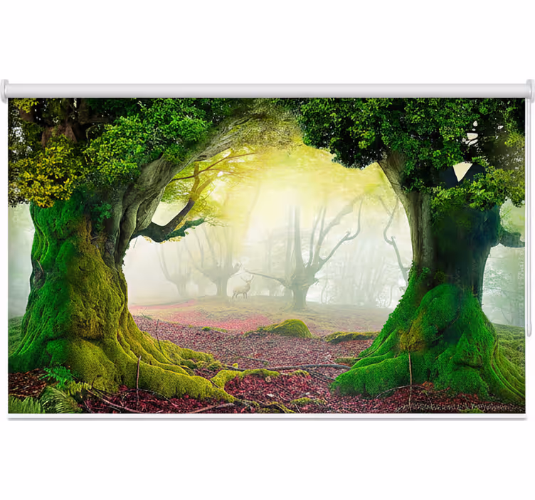 Store enrouleur arbre portail de la forêt éternelle - TenStickers