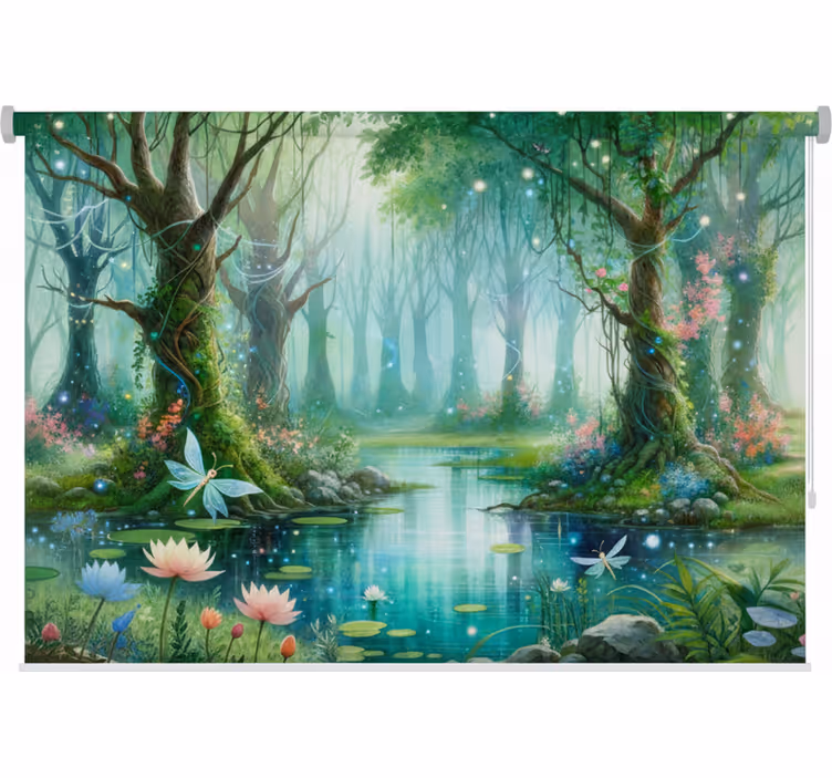 Store enrouleur arbre fresque féerique enfantine - TenStickers
