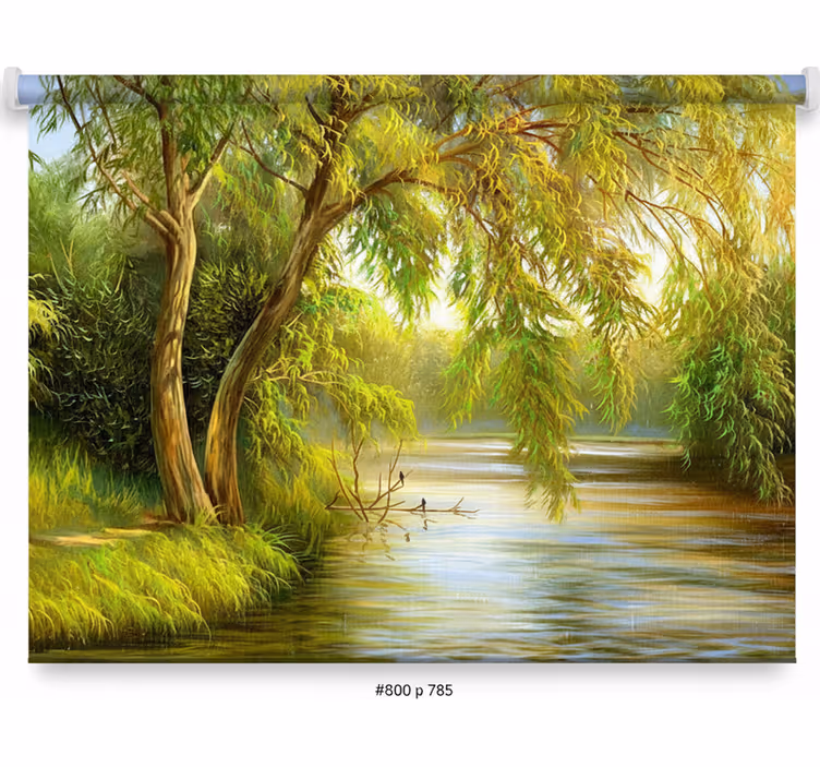 Store enrouleur arbre saule de la rivière sereine - TenStickers