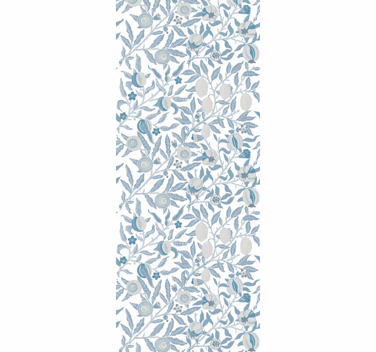 Store enrouleur salle de bain fleurs bleues style victorien - TenStickers