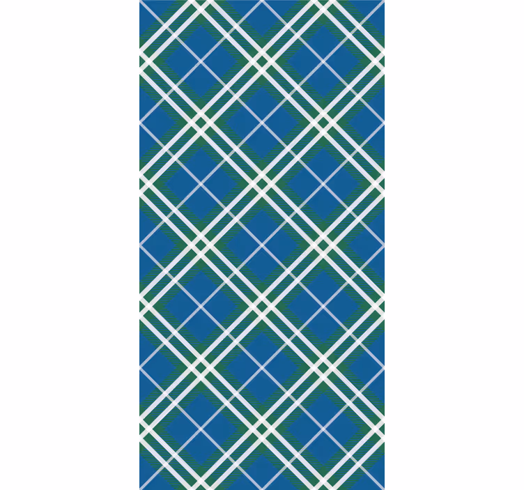 Store enrouleur bureau tartan écossais bleu et vert - TenStickers