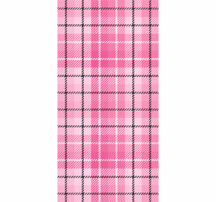 Store enrouleur bureau tartan noir et rose - TenStickers
