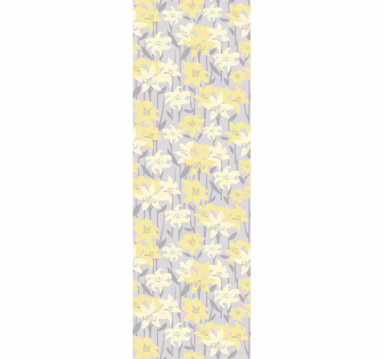 Store enrouleur salle à manger fleurs jaunes florales - TenStickers