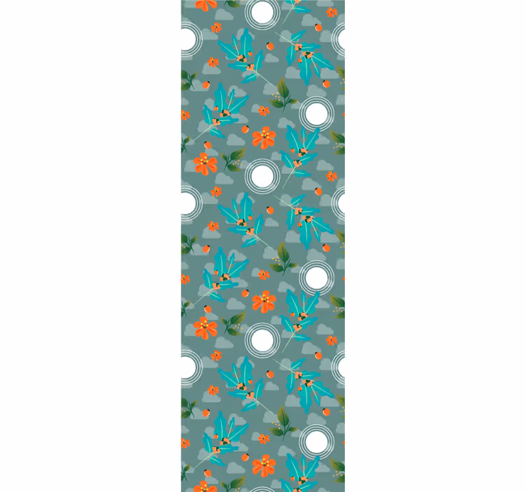 Store enrouleur salle à manger géométrique floral - TenStickers
