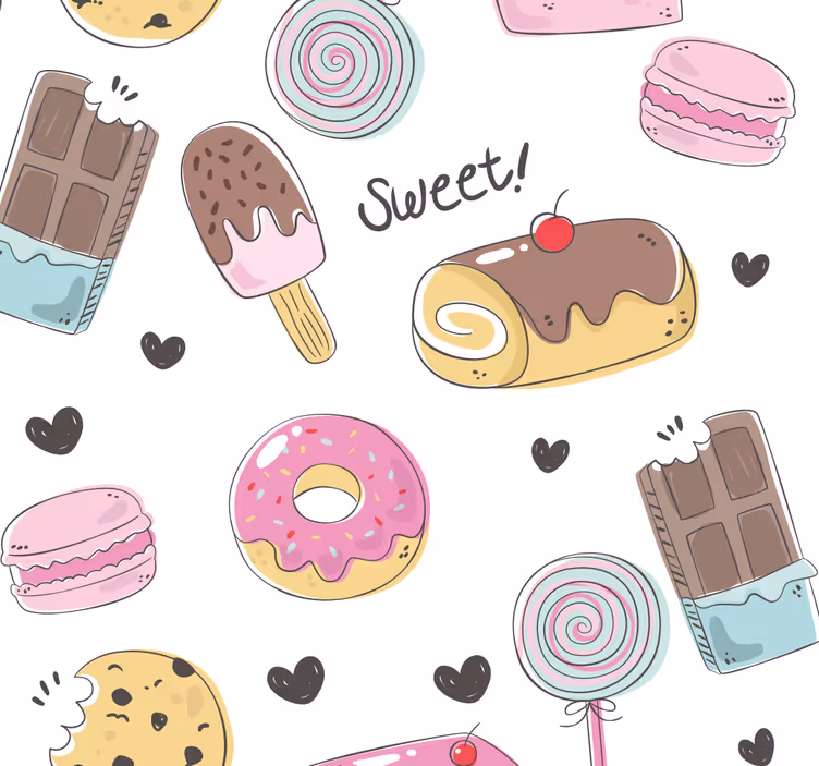 Store enrouleur cuisine motif douceurs sucrées - TenStickers