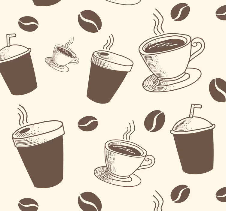 Store enrouleur cuisine motifs de tasses à café - TenStickers