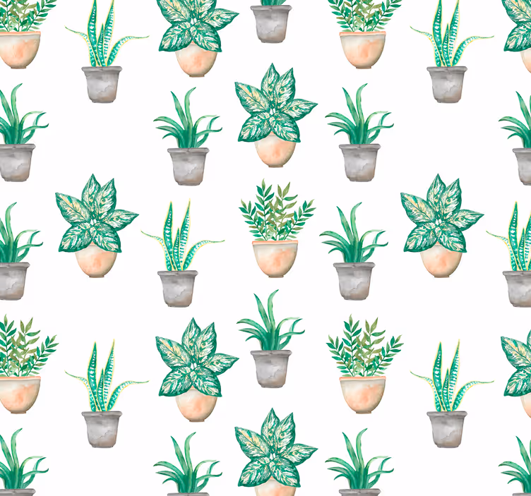 Store enrouleur cuisine motif de verdure en pot - TenStickers