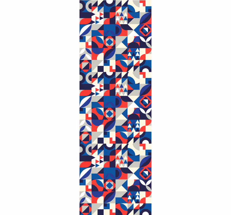 Store enrouleur cuisine motif mosaïque rouge et bleu - TenStickers