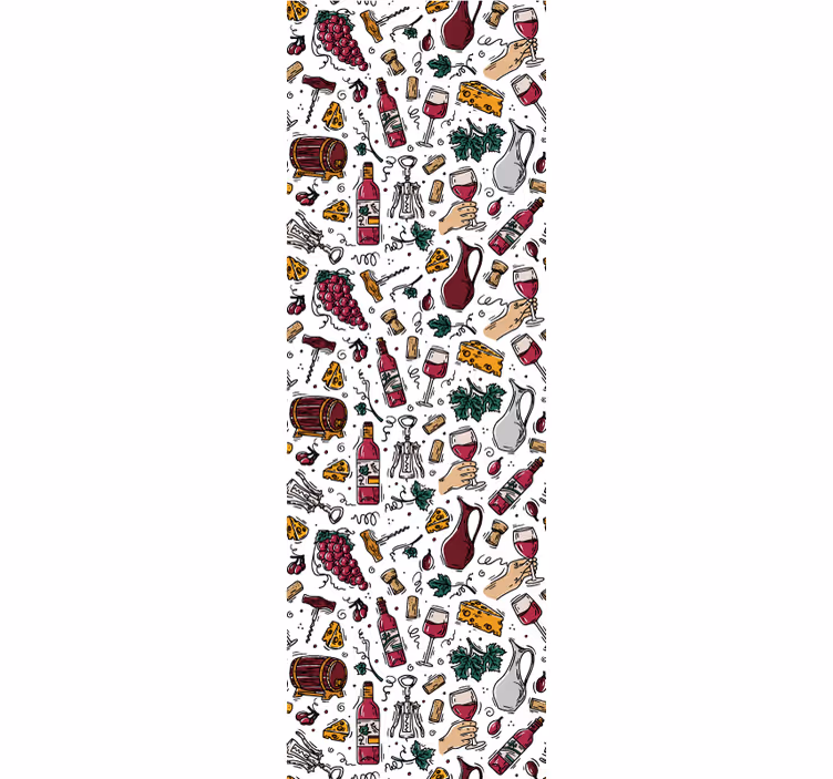 Store enrouleur cuisine motif vintage raisins vin fromage - TenStickers
