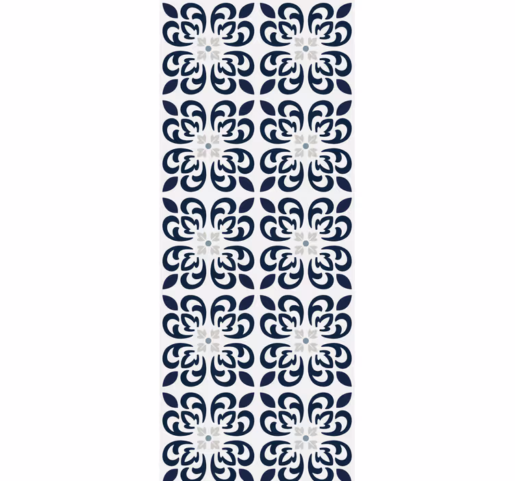 Store enrouleur cuisine carreau portugais trèfle bleu foncé - TenStickers