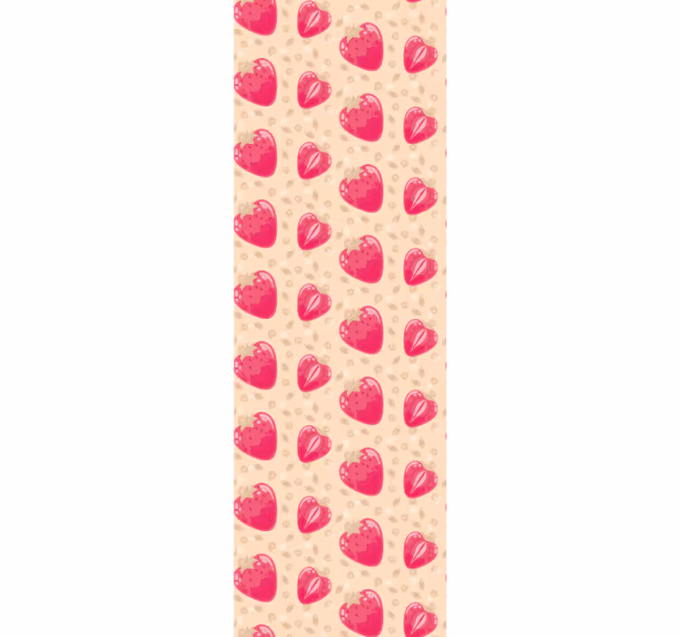 Store enrouleur cuisine motif fraises sur beige - TenStickers