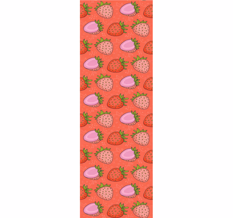 Store enrouleur cuisine fraises rouges et roses sans fin - TenStickers