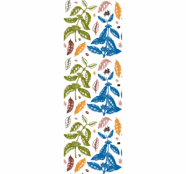 Store enrouleur cuisine motif coloré plante café - TenStickers