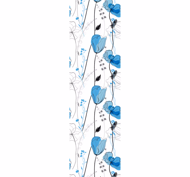 Store enrouleur cuisine fleurs coquelicot scandinave - TenStickers