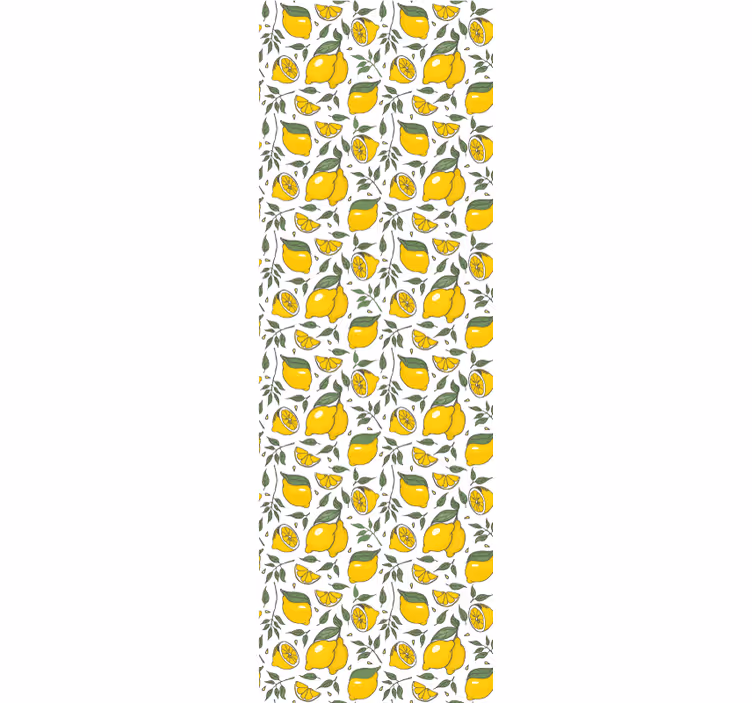 Store enrouleur cuisine citrons et fleurs crème - TenStickers