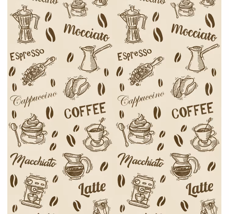 Store enrouleur cuisine motifs de café en 3d - TenStickers