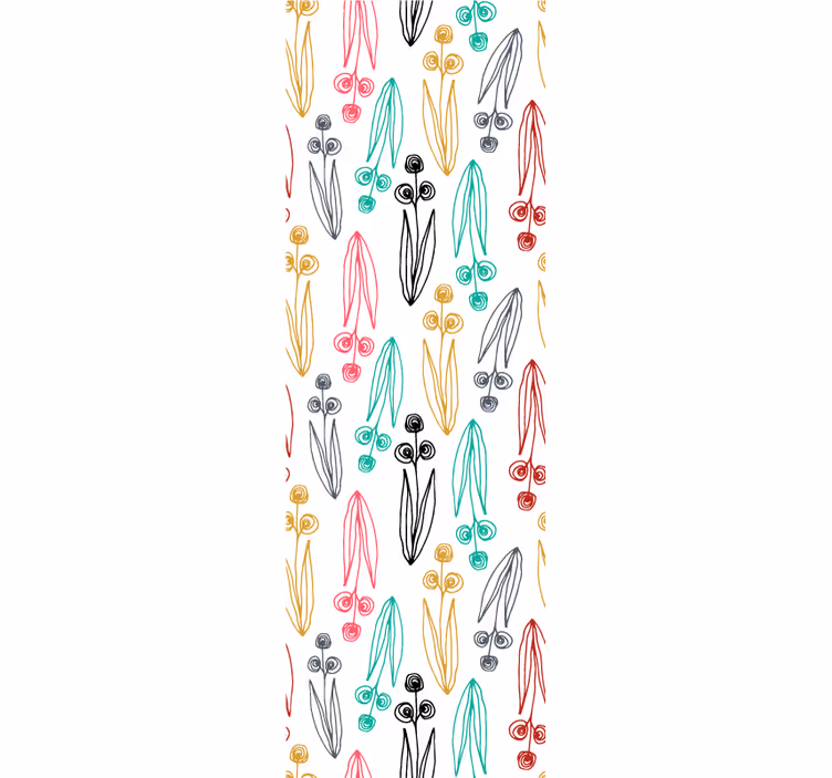 Store enrouleur salle à manger motif fleuri abstrait coloré - TenStickers