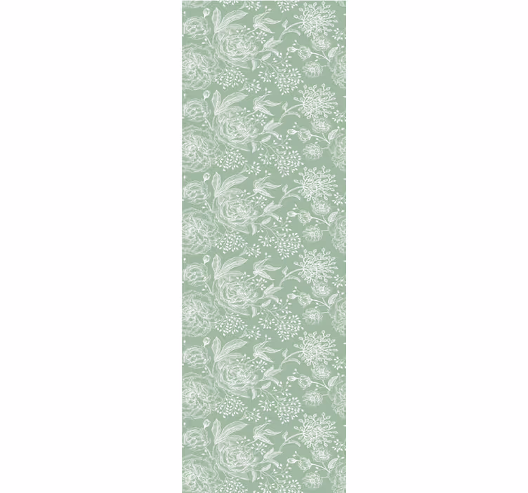 Store enrouleur salle à manger style floral vert - TenStickers