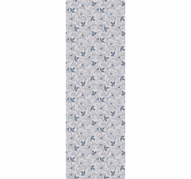 Store enrouleur salle à manger motif floral bleu - TenStickers