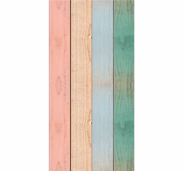 Store enrouleur salle à manger planches colorées en bois - TenStickers