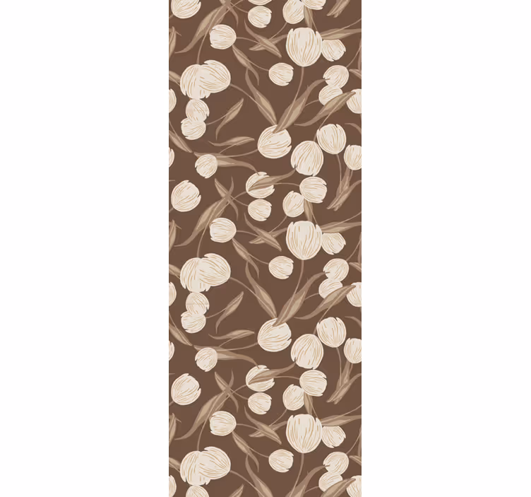 Store enrouleur salle à manger motif tulipes beiges élégantes - TenStickers